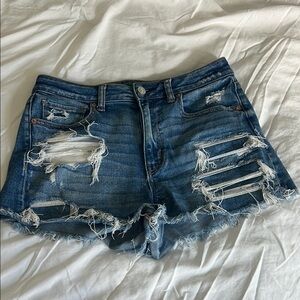 American Eagle Blue Distressed Jean Shorts